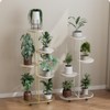 GarveeHome Metal Plant Stand with Wheels, Tiered Plant Stand Wrought