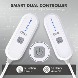 VELLUBAM Electric Blanket King 100" x 90", Soft Flannel Sherpa Heated Blanket with Dual Control, 5 Heating Levels & 10 Hours Auto Off, ETL and FCC Certification (Grey)