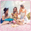 SmoothNovelty Pink Bow Picnic Blanket 80'' x 80'' Waterproof Extra