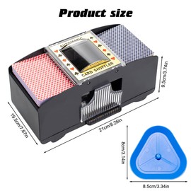 Joycabin Card Shuffler 2 Decks, Automatic Card Shuffler with 4 Playing Card Holders, USB-C Electric Card Shuffler for Playing Cards, UNO, Blackjack, Texas Hold'em, Omaha, Poker