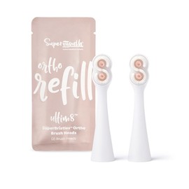 SuperMouth® SuperBristles® Ortho Replacement Brush Heads for Ultim8 SmartBrush – Ultra-Soft Bristles Clean 60X Better Around Braces, Advanced Sonic Cleaning, Dual Modes, 3 Color Options