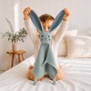 Sage Green Organic Cotton Muslin Bunny Lovey Security Blanket 11"