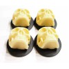 4 of 40x30mm Cream over Black Huge 3-D Skull Head,