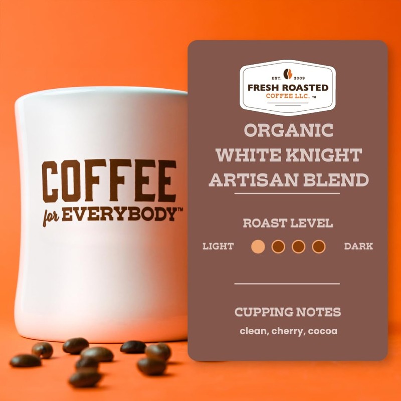 Fresh Roasted Coffee, Organic White Knight | USDA Organic, Kosher