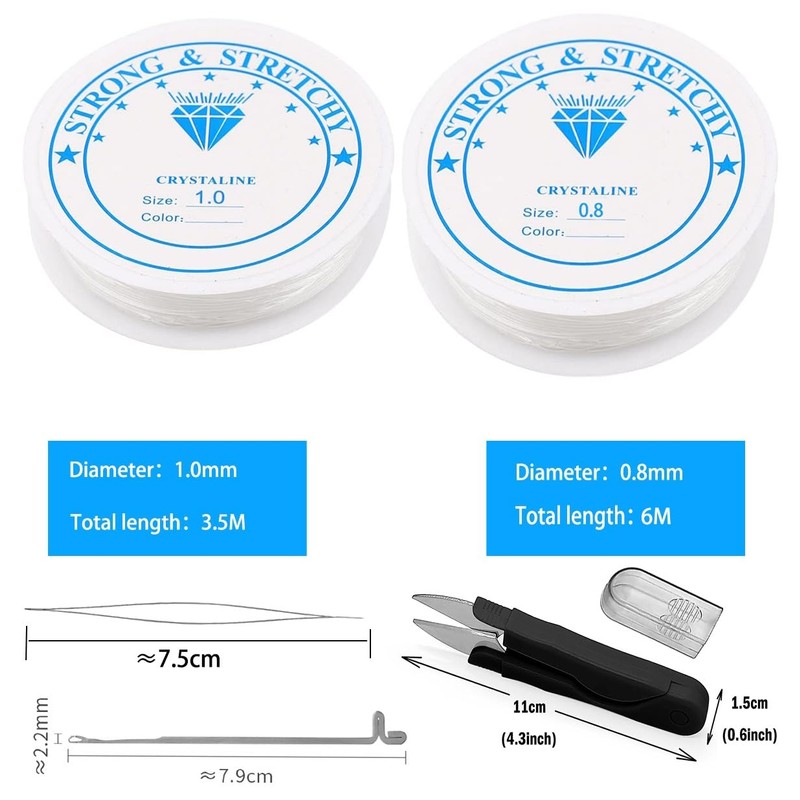 Elastic String for Bracelets，Premium Elastic Stretch Thread - 4 Rolls