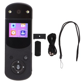 Handheld DV Camera Micro Action Video Recorder Multifunctional Clip On 16MP Digital HD 1080P Black