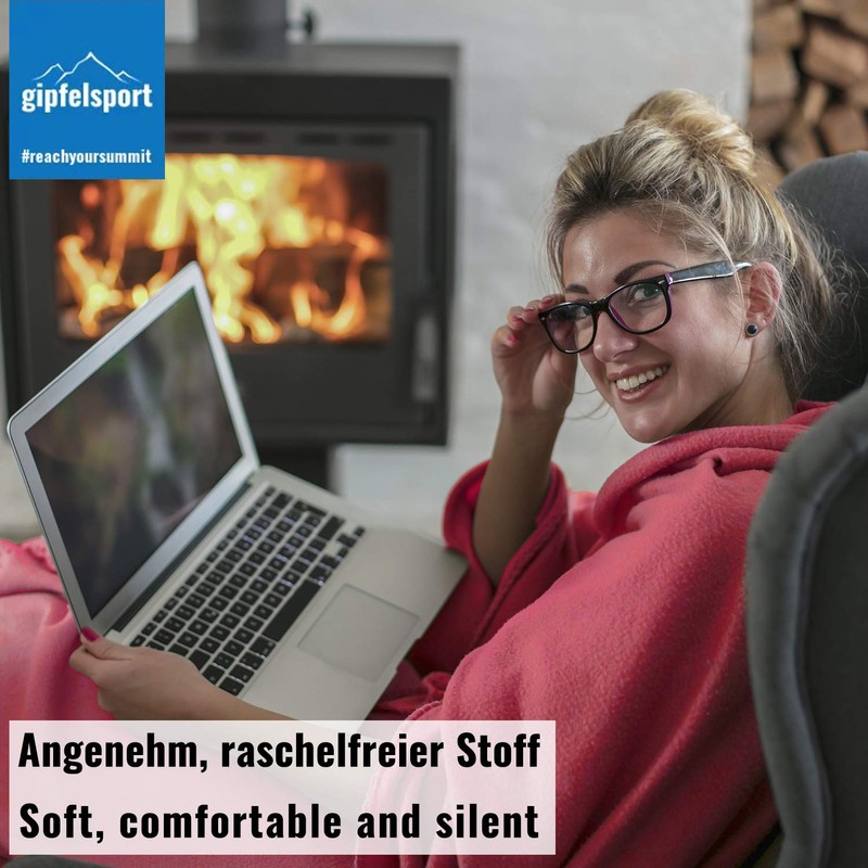 gipfelsport Microfibre Fleece Blanket with Sleeping Bag Function, Size 185