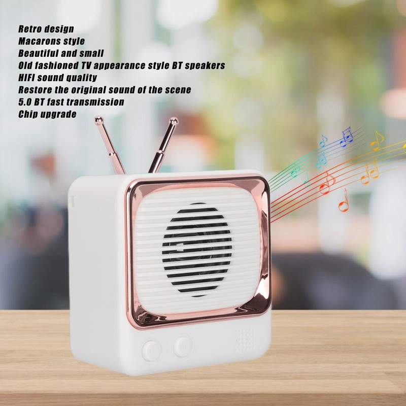 TV Shaped BT Speaker Wireless Lightweight Portable Mini Classic Style
