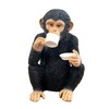Alfie Francis 17.5cm Tall Cheeky Tea Drinking Monkey Ornament Figurine