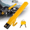 Steering Wheel Lock Anti-Theft Device Adjustable Length Clamp Double Hook
