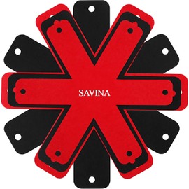Savina Pot & Pan Protectors - Big Different Sizes (16" 15" 14" 12") - Set of 8 - Material Felt, Cookware Protectors, Keep Kitchenware of Scratches and Avoid Clatter, Divider Pads