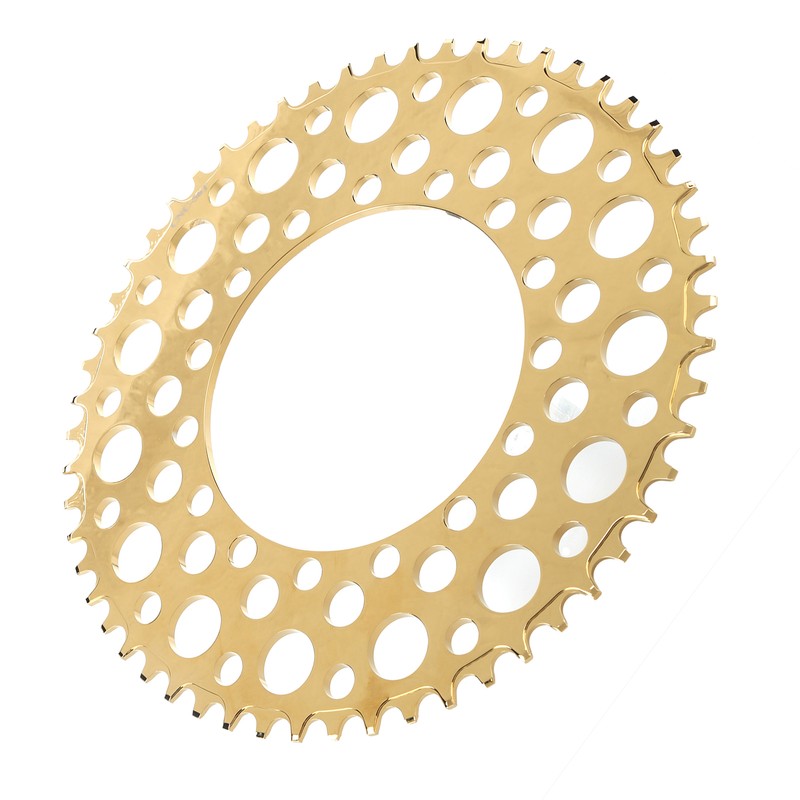 Folding Bicycle Chainwheel Smooth Fastness AntiCorrosion Wearproof Bike Chainring(Titanium Gold
