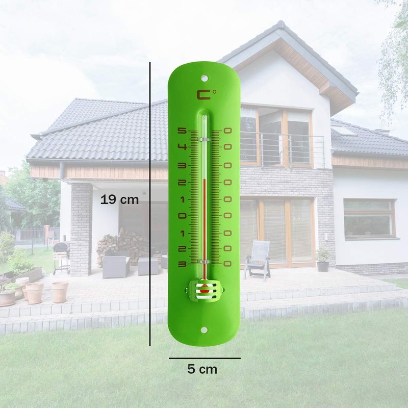 TFA Dostmann 12.2051.04 Analogue Indoor/Outdoor Thermometer Weatherproof Metal Green