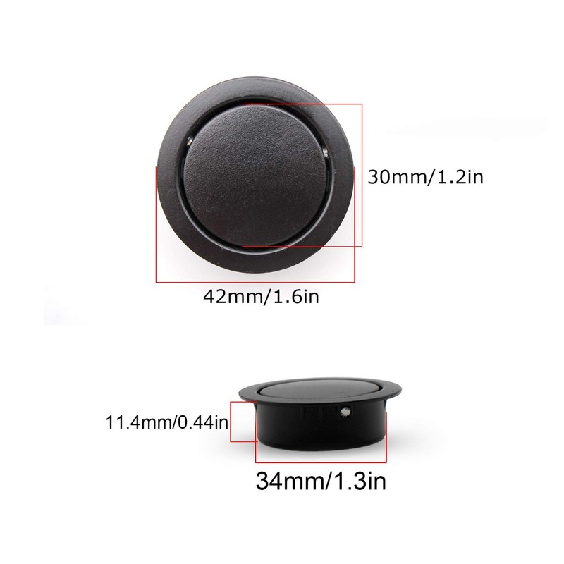 KLEHOPE Concealed Handle, Round, Inlet Handle, Black, Drawer Handles with