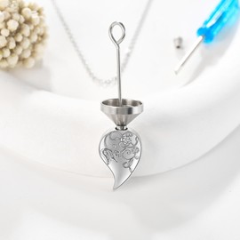 JERWLI Teardrop Urn Necklace 925 Sterling Silver Butterfly Urn Necklace for Ashes Cremation Jewelry for Women