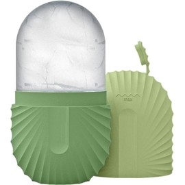 Rodillo de Hielo para la Cara, Rodillo Facial Hielo, Agarre Antideslizante Rodillos de Hielo para Cara, Silicona Duradera Molde Hielo Facial para Belleza Facial (Verde)