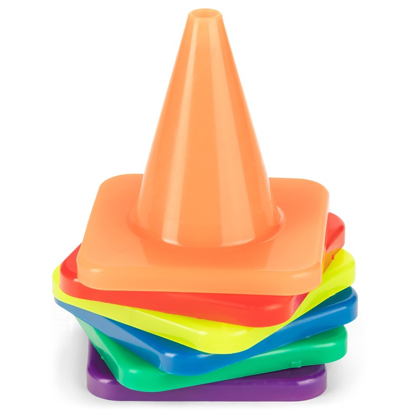 Champion Sports C4SET Hi Visibility Flexible Vinyl Cones, Multicolored, 4"