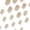 24Pcs Medium Fake Nails Almond French Tip Short Press On