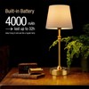 ONEWISH Cordless Lamp-Battery Operated Table lamp, 4000mAh Rechargeable, Stepless Dimmable,