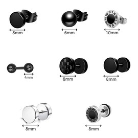 Thokono 3/5/10 Pairs Huggie Hoop Earrings Set Titanium 316L Stainless Steel for Men Women Allergy Free Stud Earrings Hoop Earrings Fashion Jewellery Men's Earrings 14 mm Round Cool Hoop Piercing