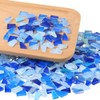Yazikisa 1.1 lb Glass Mosaic Tiles for Crafts Bulk Blue