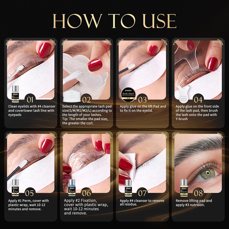Lash Lift and Eyebrow Lamination Kit, Eyelash Curling & Perm