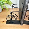 Bicycle Bookends Black Metal Vehicle Cycling Bike Riding Book Shelf