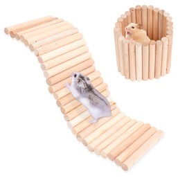 Leather ICHI Hamster Toy, Small Animal Ladder, Wooden Toy, Can Also Be Used for Mini Rabbits and Momongas (30cm)