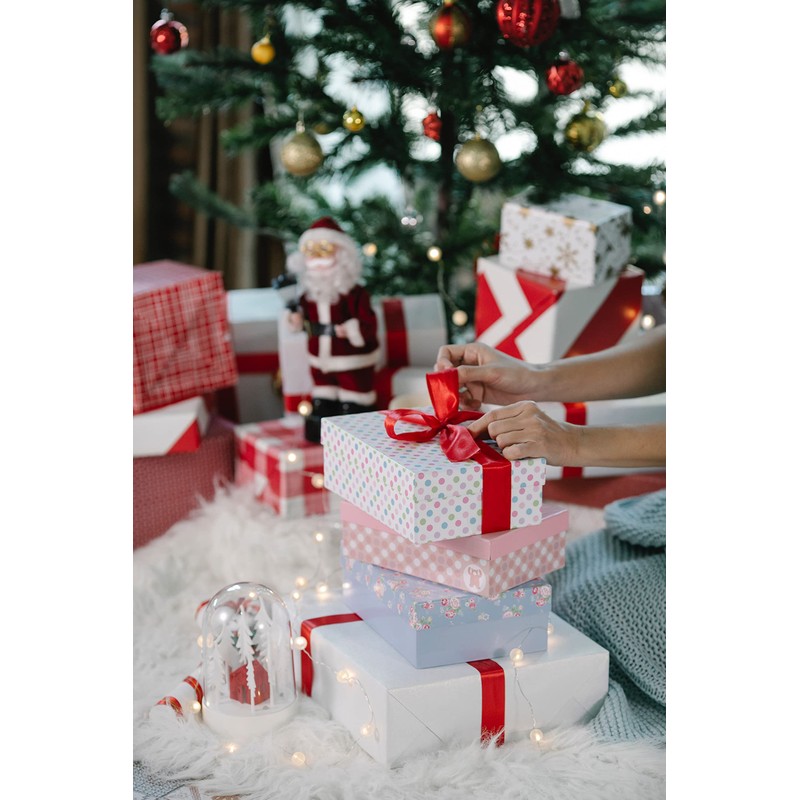 5 x Christmas Tinsel Thin Xmas Garland Tree Decorations -