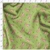 Soimoi Green Viscose Chiffon Fabric Footprints & Mouse Kids Fabric