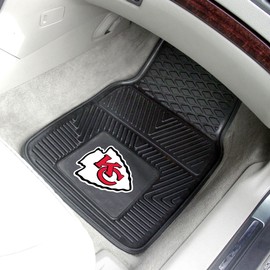FANMATS 8899 Kansas City Chiefs 2-Piece Heavy Duty Vinyl Car Mat Set, Front Row Floor Mats, All Weather Protection, Universal Fit, Deep Resevoir Design