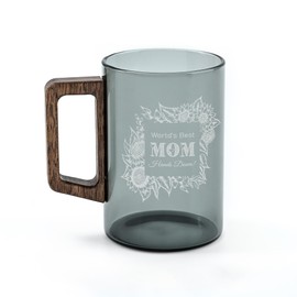 VWALK Gift for Mom Laser Engraved Glass Mug 13.5 oz Glass Tea Cup Gift for Birthday, Mother's Day, Christmas and Any Special Occasion