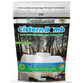 Solutions HOCL Power Clean with HOCL Cistern Tank Cleaner - Cistern Tank Bomb Cleaning Super Cleans your Cistern (100 Gram - Treats 5,000 Gallons)