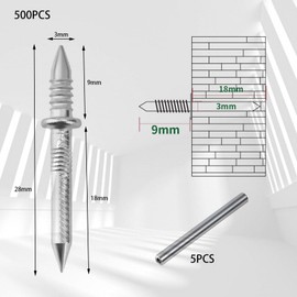 500 Pcs Double Headed Nails, Seamless Baseboard Wire Nails, Double Headed with Sleeve Tool Specific for Home Decoration, Furniture and Construction