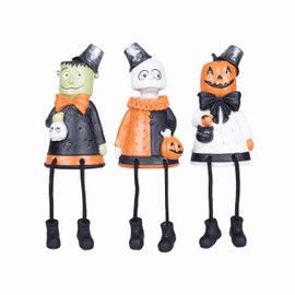 GALLERIE II Sitting Trick-Or-Treaters Figurines Assortment of 3 A/3 Orange