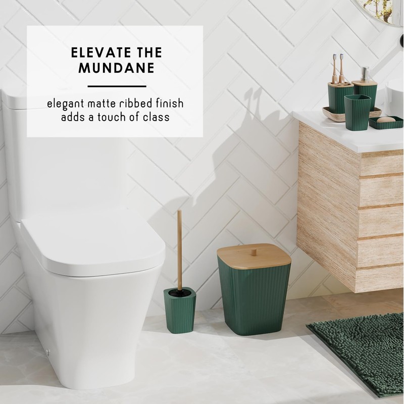 Clara Clark Bathroom Set - Hunter Green Bathroom Accessories Set,
