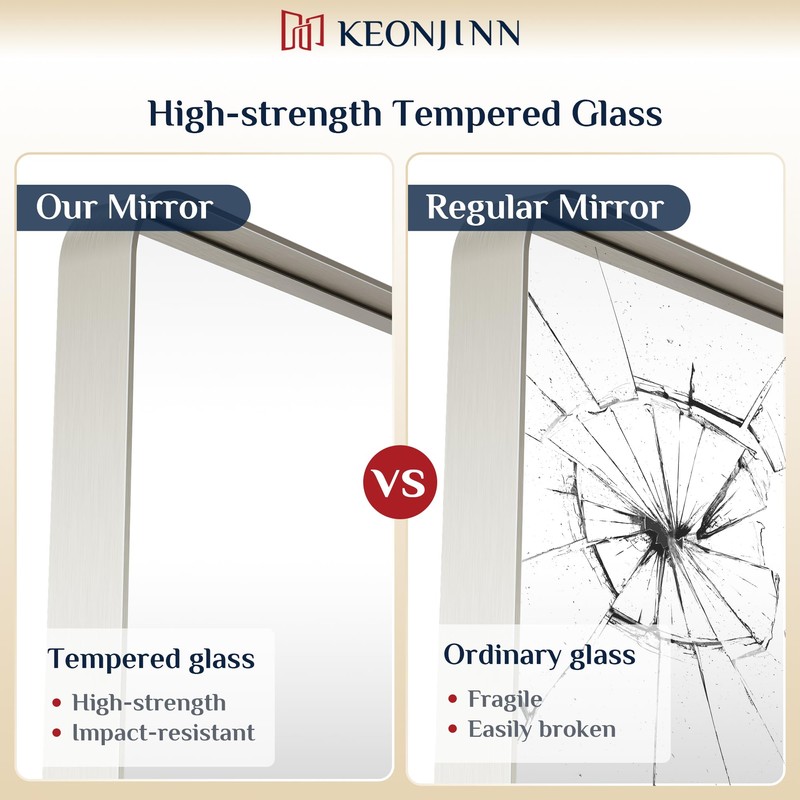 Keonjinn 22 x 30 Brushed Nickel Bathroom Mirrors for Over