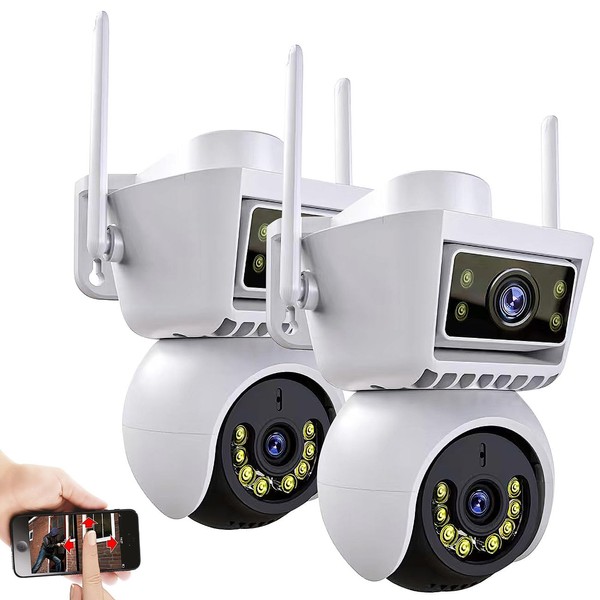 7links Security Camera: Set of 2 Dual Lens WiFi Pan-Tilt