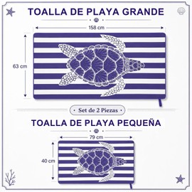 KTMOUW Toalla de Playa, 2Pcs Toalla Playa Microfibra Prendas de Playa Toallas para Gym Secado Rápido con Una Bolsa, para Viaje Piscina y Gimnasio, Sin Arena Fácil de Transportar Suave y Ligero