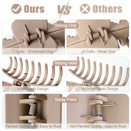 TOCESS Hair Claw Clips for Women - 8PK Large Neutral Matte Jumbo Hair Clips for Thick, Thin, Long, Short, Curly Hair Girls, Big Jaw Clip Set for Daily Use(khaki)