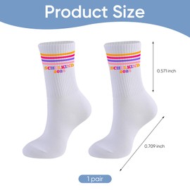 1 Paar Schulkind Socken Mädchen,Schulkind 2025 Mädchen Geschenk Einschulung Kinder Rosa Socke 25-34 Schulanfang Geschenke Personalisiert Einschulungsgeschenke Baumwolle Egenbogen Einschulungsocken