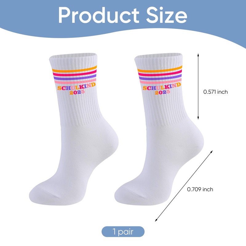 1 Paar Schulkind Socken Mädchen,Schulkind 2025 Mädchen Geschenk Einschulung Kinder