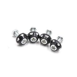 TUCKBOLD 4Pcs Black Aluminum Alloy Decorative License Plate Bolt Screw for Car Motorcycle Automotive Parts