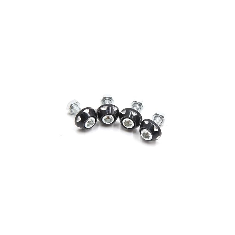 TUCKBOLD 4Pcs Black Aluminum Alloy Decorative License Plate Bolt Screw