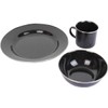 Black Enamel Camping Dinner Set