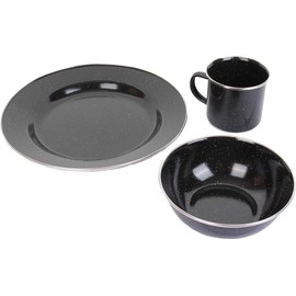 Black Enamel Camping Dinner Set