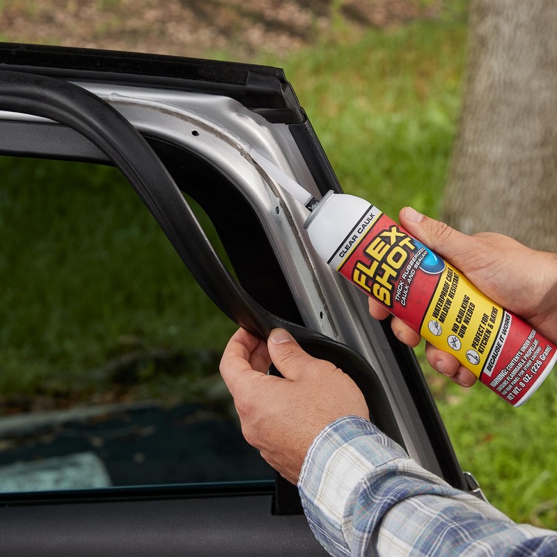 Flex Shot, Flexible Rubber Silicone Sealant, Waterproof Caulk, UV Resistant,