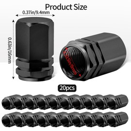 20 Pcs Hex Aluminum Alloy Tire Valve Caps - Dustproof Waterproof Anti-Leak for Car SUV Bike Truck Motorcycle