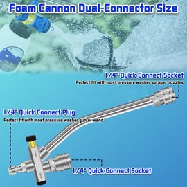 Luocute Foam Cannon Dual Connector Accessory, 6000psi Pressure Washer Double Tip Attachment for Foam Cannon, Pressure Washer Accessories with Quick Connect for Car Wash