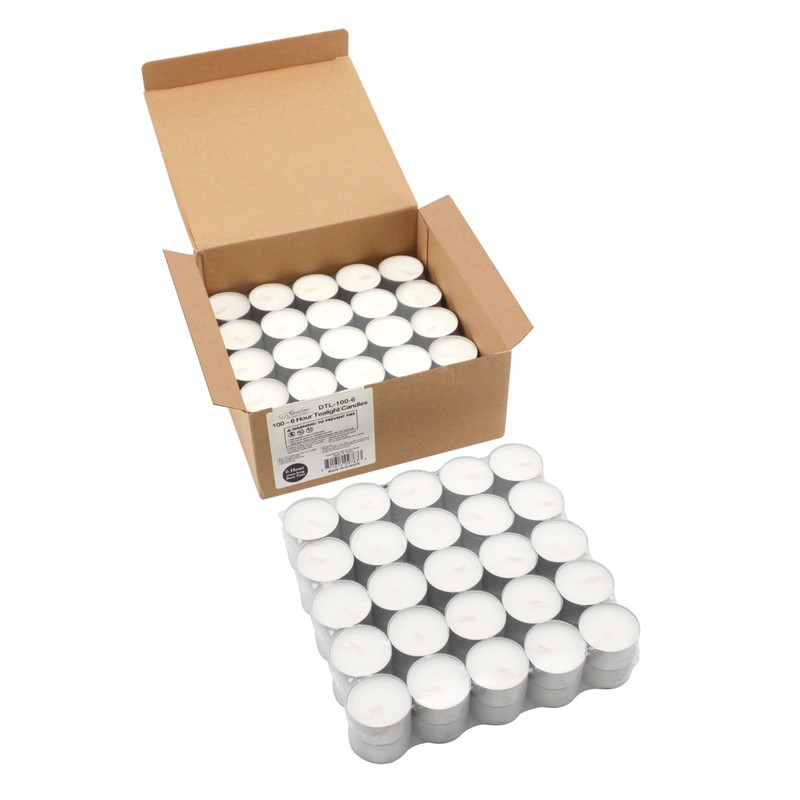 Stonebriar Unscented Long Burning White Tealight Candles, Bulk Pack, 6-7